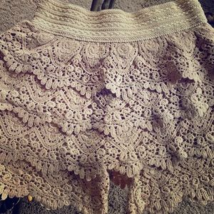 Khaki Embroidered Shorts